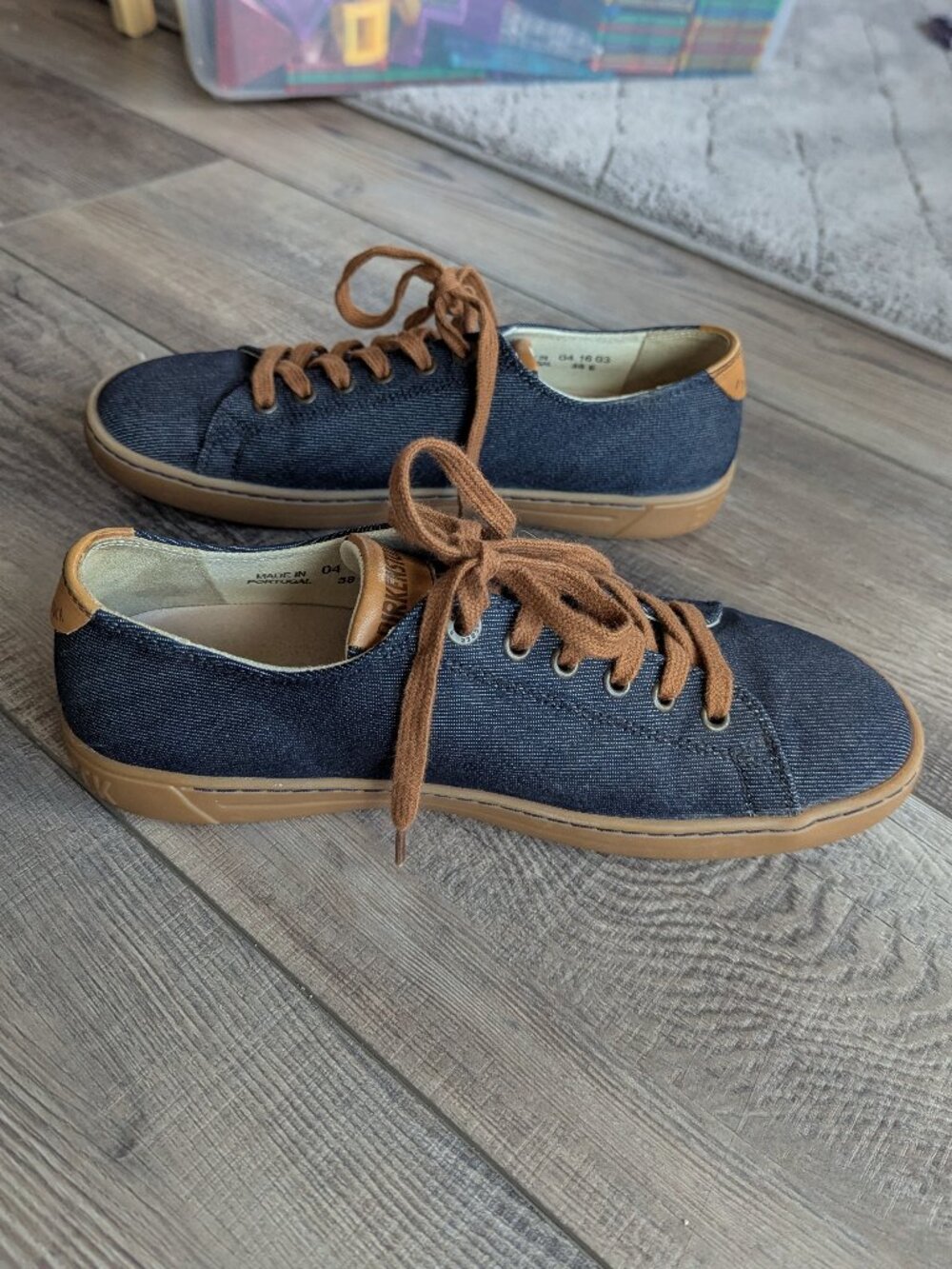 Birkenstock Unisex Arran Low Profile Support Footbed Sneaker Shoes Denim 38 - Picture 5 of 8